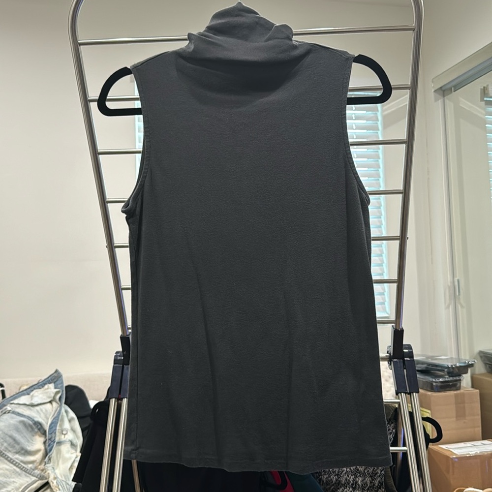 GIBSON Mock Neck Blouse Tank Top Shirt in Gray, Size M